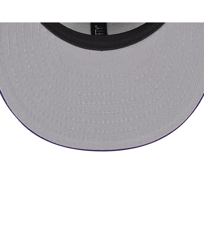 Men's New Era Gray Los Angeles Lakers Chenille Band 9FIFTY Snapback Hat