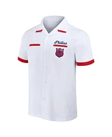 Men's Darius Rucker Collection By Fanatics White Philadelphia Phillies Bowling Button-Up Shirt