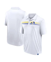 Men's Fanatics White Los Angeles Rams Victory For Us Interlock Polo Shirt