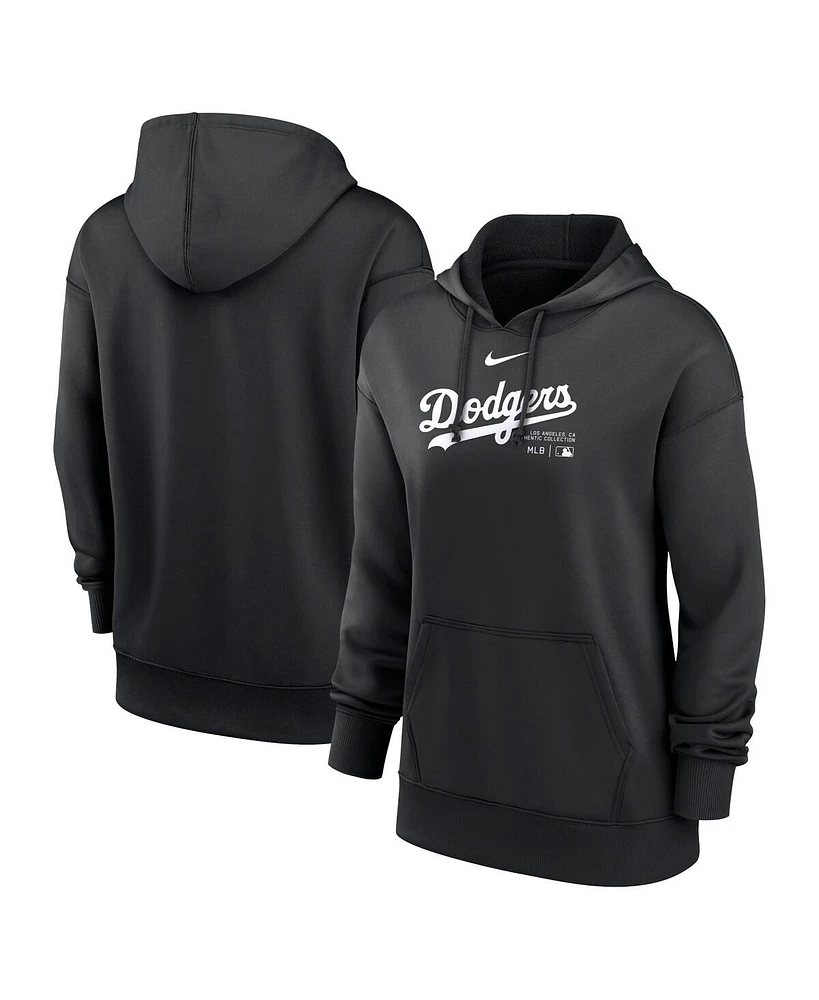 Women's Nike Black Los Angeles Dodgers Authentic Collection Performance Pullover Hoodie