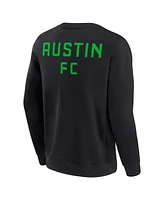 Men's and Women's Fanatics Signature Black Austin Fc Super Soft Fleece Crew Sweatshirt