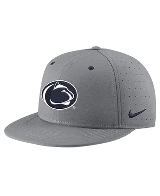 Men's Nike Gray Penn State Nittany Lions Usa Side Patch True AeroBill Performance Fitted Hat