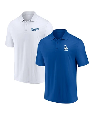 Men's Fanatics Royal, White Los Angeles Dodgers Dueling Logos Polo Shirt Combo Set