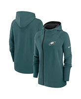 Women's Nike Midnight Green Philadelphia Eagles Asymmetrical Raglan Full-Zip Hoodie