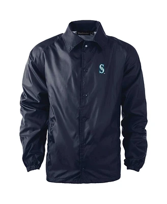 Men's Dunbrooke Navy Seattle Mariners Coach's Raglan Full-Snap Windbreaker Jacket