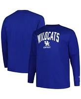 Men's Champion Royal Kentucky Wildcats Big and Tall Arch Long Sleeve T-shirt