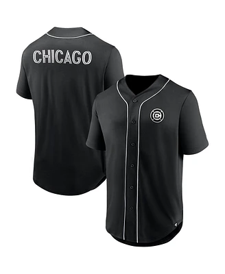 Men's Fanatics Black Chicago Fire Third Period Fashion Baseball Button-Up Jersey