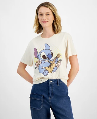 Disney Juniors' Retro Ohana Stitch Crewneck T-Shirt