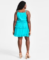 Bar Iii Trendy Plus Halter Ruffled Mini Dress, Created for Macy's