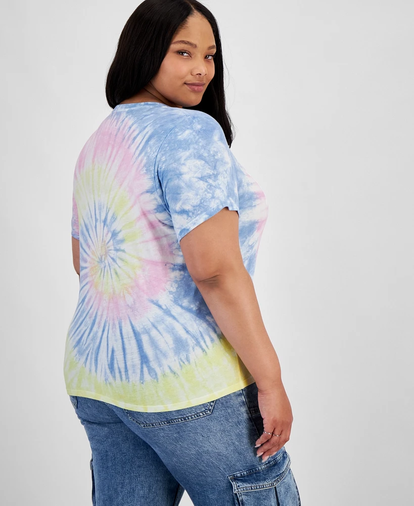 Rebellious One Trendy Plus Love Tie-Dye Graphic T-Shirt