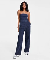 Tinseltown Juniors' Strapless Denim Jumpsuit