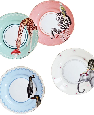 Yvonne Ellen Carnival Animal Tea Plates, Set of 4
