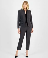 Le Suit Single-Button Blazer and Slim-Fit Pantsuit, Regular Petite Sizes