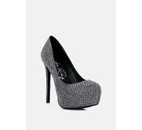 Clarisse diamante faux suede high heeled pumps