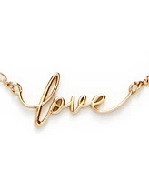 Kleinfeld Gold-Tone Love Script Bib Necklace