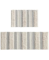 Ink+Ivy Asher Woven Texture Stripe Bath Rug, 22" x 58"