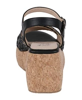 Gc Shoes Women's Lucy Woven Cork Platform Wedge Sandals