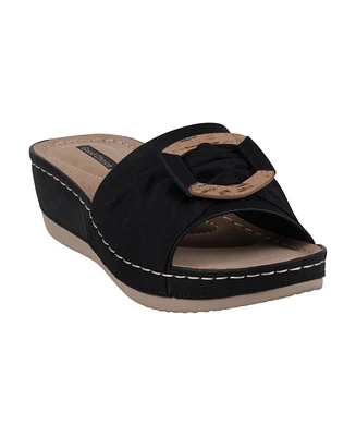 Gc Shoes Women's Ellen Comfort Slip On Wedge Sandals
