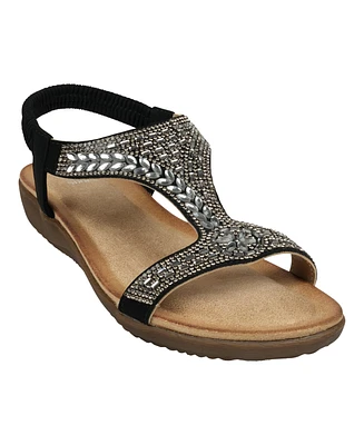 Gc Shoes Women's Wynn Embellished Flat Sandals