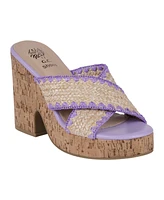 Gc Shoes Women's Elsa Woven Cork Heel Platform Sandals