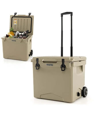 Costway 42 Qt Portable Cooler Roto Molded Ice Chest Insulated 5-7 Days