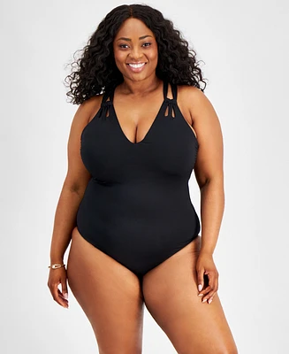 Becca Etc Plus Color Code Strappy One-Piece Swimsuit