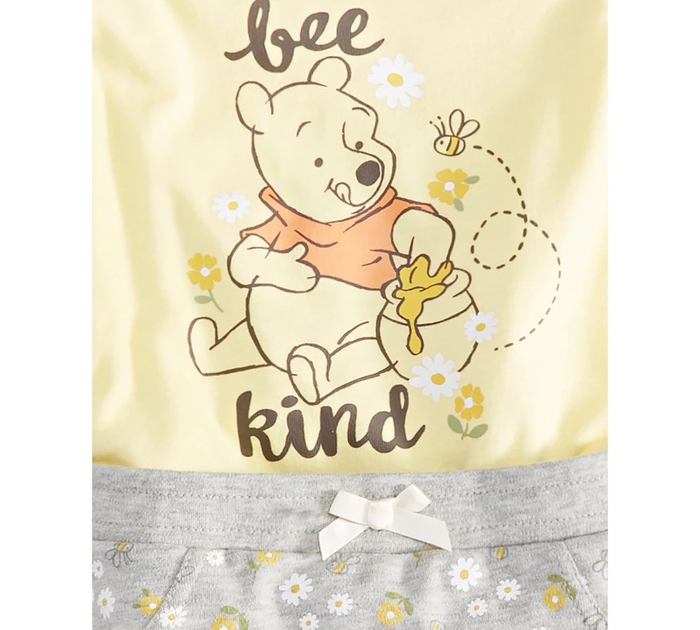 Disney Baby Girls Winnie-the-Pooh Bee Kind Bodysuit & Shorts, 2 Piece Set