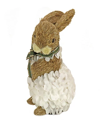 National Tree Company 10" Bunny in White Flowers