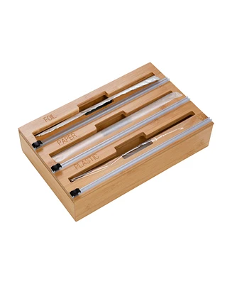 Honey Can Do 3-In-1 Bamboo Foil and Plastic Wrap Drawer Organizer