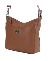 Mancini Pebble Elizabeth Leather Crossbody Handbag