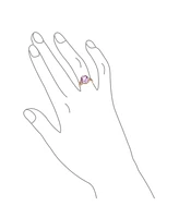 Bling Jewelry 4.47CT Natural Zircon Accented Oval Pink Amethyst Statement Ring For Women Rose Gold Plated .925 Sterling Silver