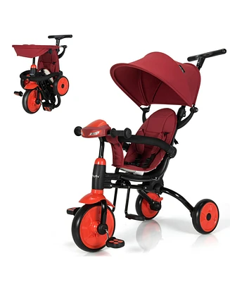 Costway 6-in-1 Folding Baby Tricycle Toddler Bike Stroller