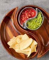Nambe Yin Yang Chip and Dip Set, 4 Pieces