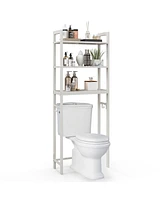 Costway Over-The-Toilet Storage Shelf Space Saving Metal Bathroom Organizer Hooks