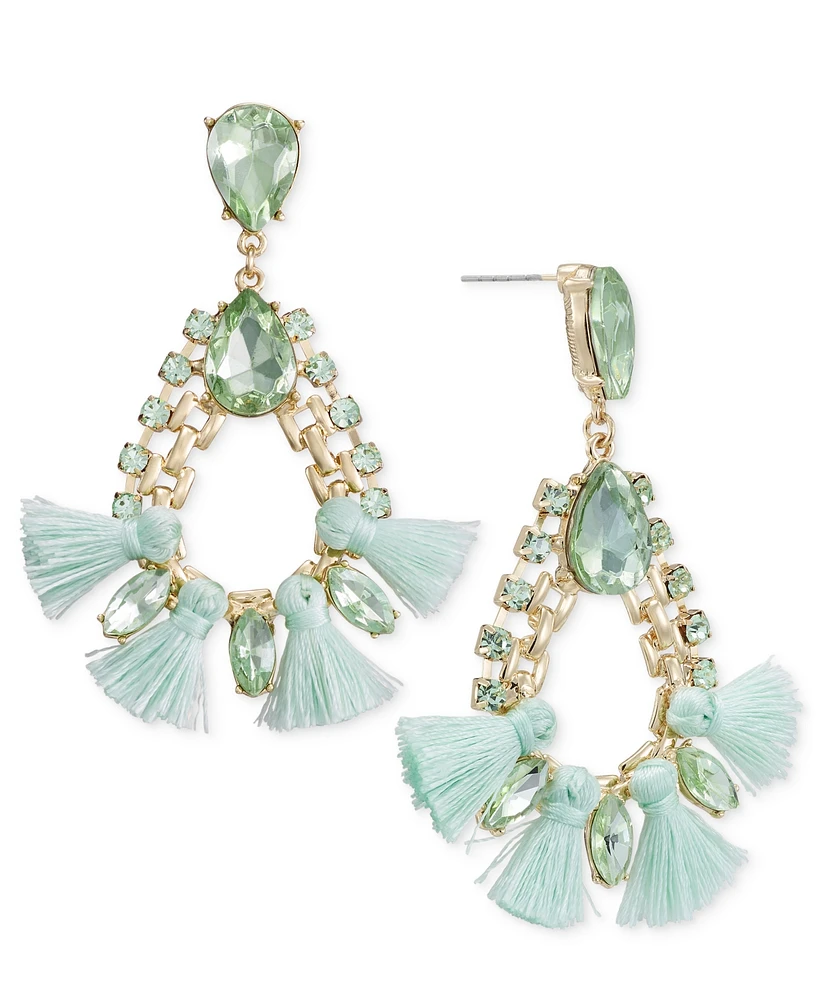 I.n.c. International Concepts Crystal & Tassel Open Drop Earrings, Created for Macy's