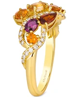 Le Vian Multi-Gemstone (1-1/2 ct. t.w.) & Vanilla Diamond Ring (1/3 ct. t.w.) in 14k Gold