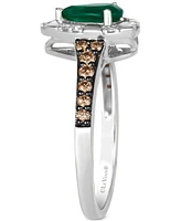 Le Vian Costa Smeralda Emeralds (1/2 ct. t.w.) & Diamond (1/4 ct. t.w.) Halo Ring in 14k White Gold