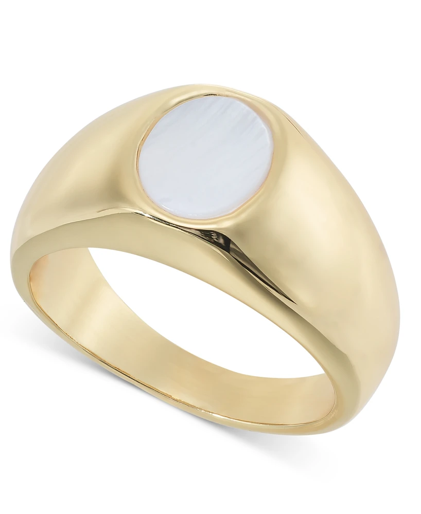 On 34th Gold-Tone Mother-of-Pearl Signet Ring, Created for Macy's