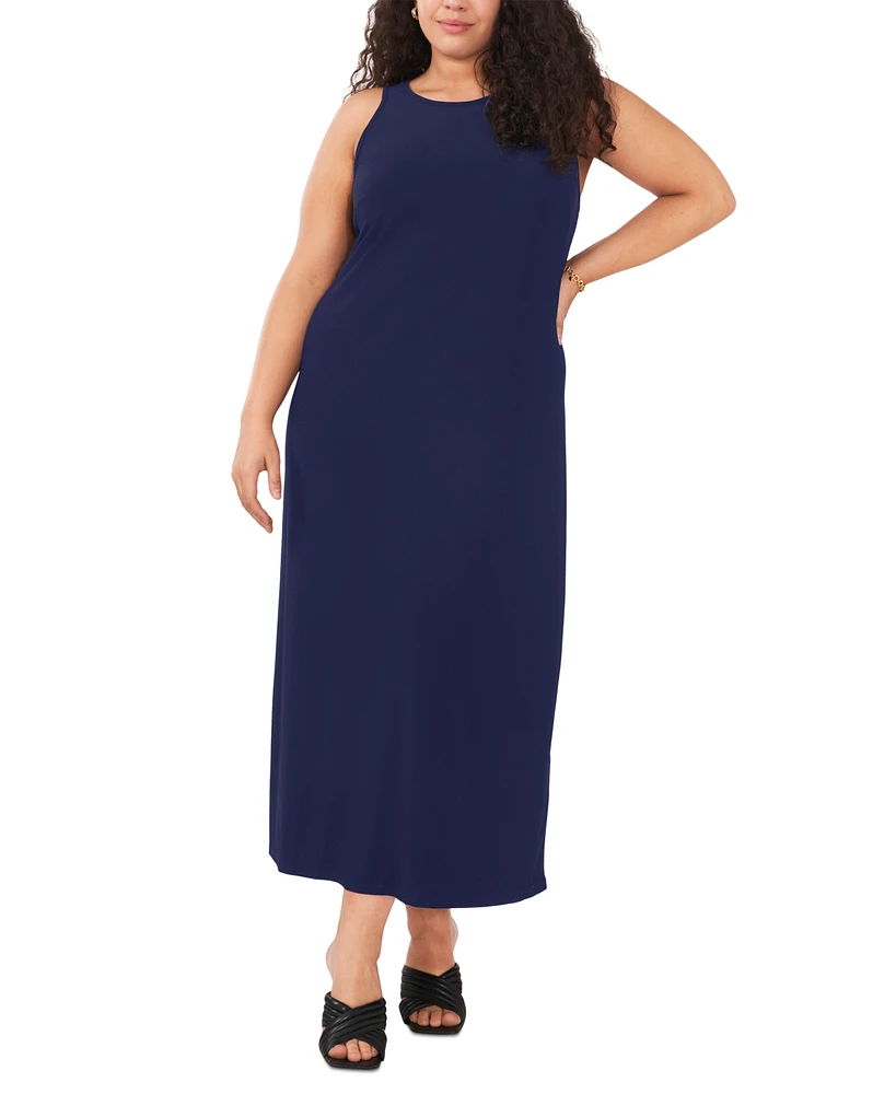 Vince Camuto Plus Sleeveless Keyhole-Back Crewneck Maxi Dress