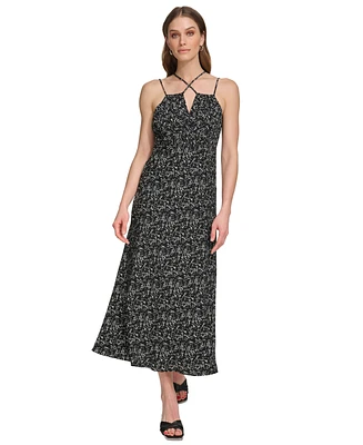 Dkny Women's Printed Strappy Sleeveless Midi Dress