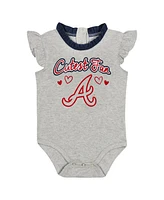 Baby Boys and Girls Fanatics Navy, Gray Atlanta Braves Two-Pack Fan Bodysuit Set