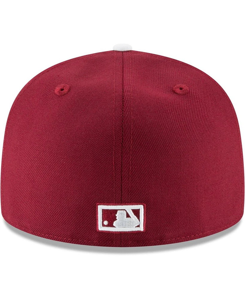 Men's New Era Maroon Philadelphia Phillies Cooperstown Collection Wool 59FIFTY Fitted Hat