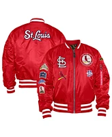 Men's New Era x Alpha Industries Red St. Louis Cardinals Reversible Full-Zip Bomber Jacket