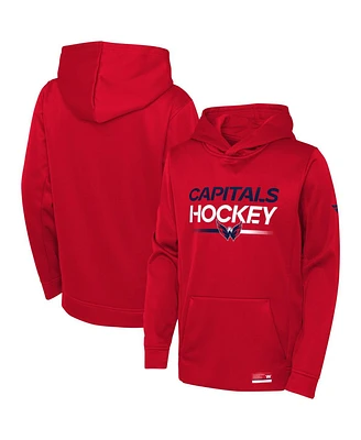 Big Boys Fanatics Red Washington Capitals Authentic Pro Pullover Hoodie