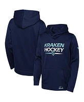 Big Boys Fanatics Deep Sea Blue Seattle Kraken Authentic Pro Pullover Hoodie