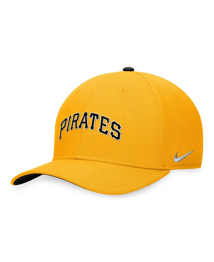 Men's Nike Gold Pittsburgh Pirates Classic99 Swoosh Performance Flex Hat