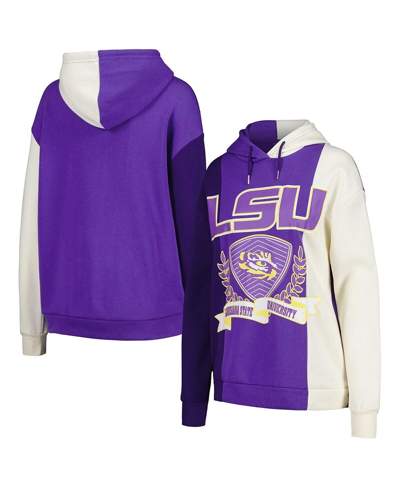 Women's Gameday Couture Purple Lsu Tigers Hall of Fame Colorblock Pullover Hoodie