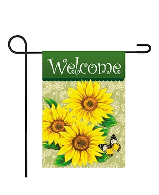 Northlight Welcome Sunflowers and Butterfly Spring Outdoor Garden Flag 18" x 12.5"