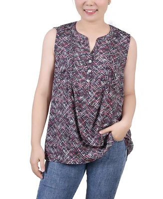 Women's Sleeveless Pintucked Blouse