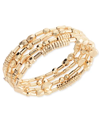 Style & Co Silver-Tone Beaded Multi-Row Coil Bracelet, Created for Macy's